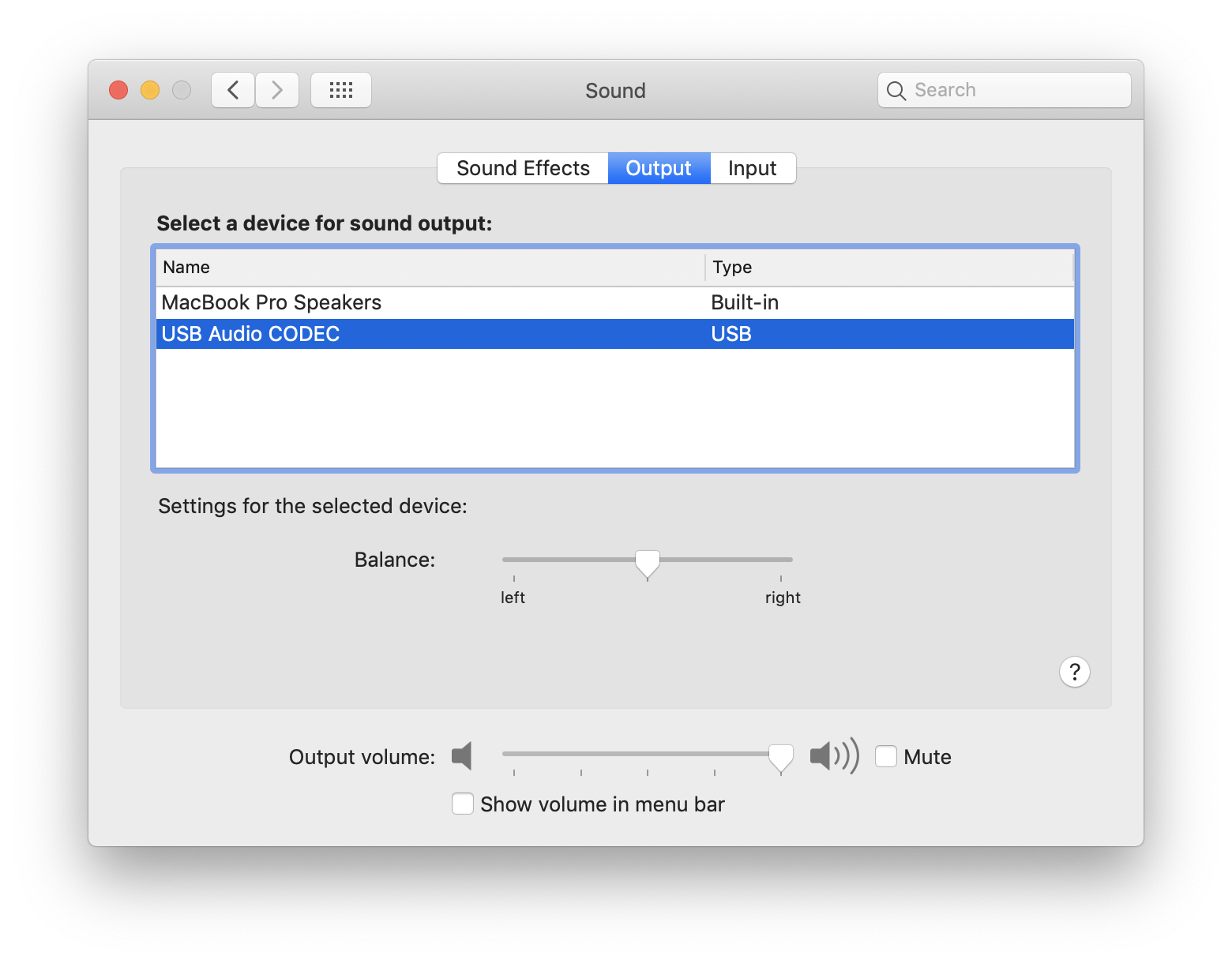 audio setting
